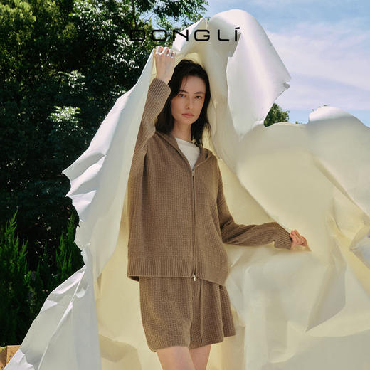 东黎 • 我不被驯化 雅逸 山羊绒女士秋季连帽开衫 5374 商品图0