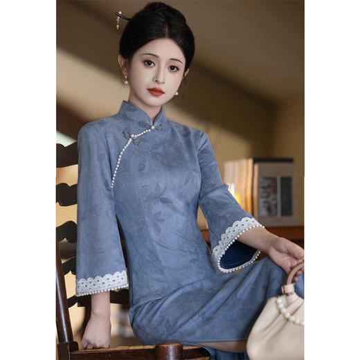 高端修身秋冬季倒大袖改良新中式日常可穿年轻款LSB3136 商品图1