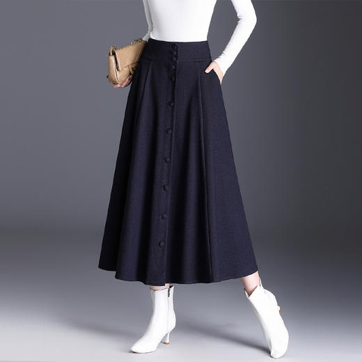 MYX垂坠感百褶休闲大摆裙2025秋季新款长款高腰半身裙显瘦通勤A字裙 商品图1