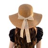 国庆假期出游【丝带蝴蝶结大檐草帽】新款帽子女户外旅游遮阳帽沙滩太阳帽  商品缩略图4
