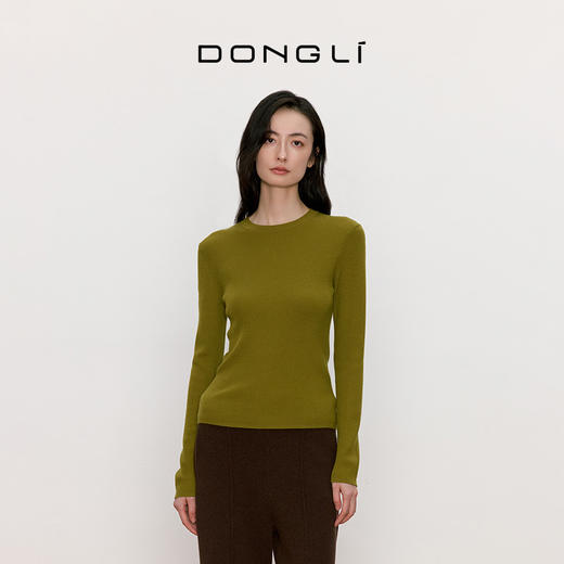 东黎 • 我不被驯化 衣橱核心 绒毛混纺女士秋季圆领抽条套衫 5536 商品图6