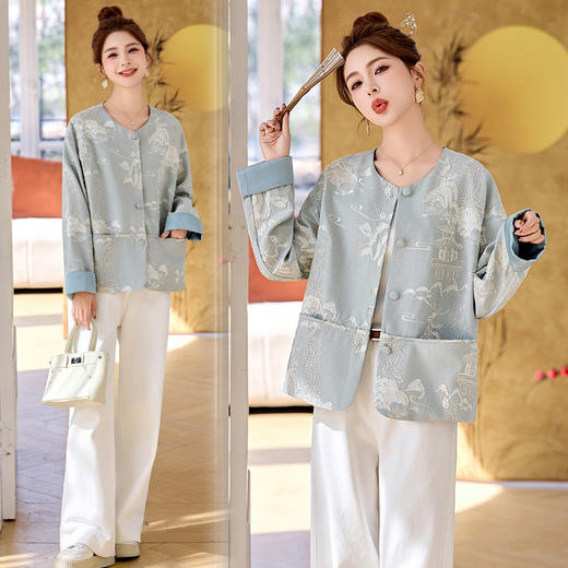 HR MDN25005新中式国风小香风外套 商品图3
