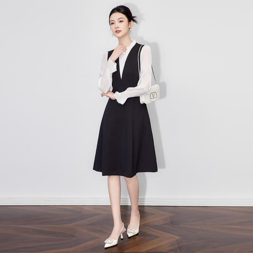 南油轻奢假两件连衣裙，通勤名媛高级感职业正式场合精致WLZD-2511612 商品图0