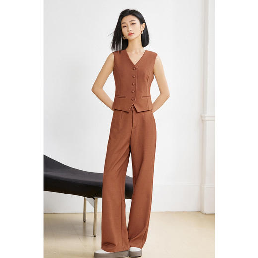 剩S/XL/XXL 米思阳2026春季通勤风OL高腰显瘦阔腿裤直筒西裤长款休闲裤女4541 商品图3