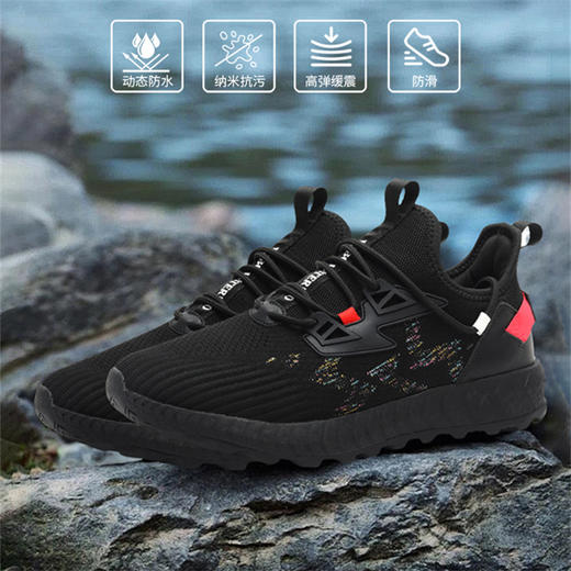 （新增冬季加绒款）真！防水防污！【春夏秋冬可穿四季】【泡水24小时+弯折3万次不进水】量橙 男女款黑武士防水运动鞋 商品图1