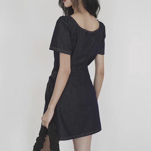 裁缝学苑AH11方领牛仔连衣裙纸样女装短袖裙子样板图纸 商品图4