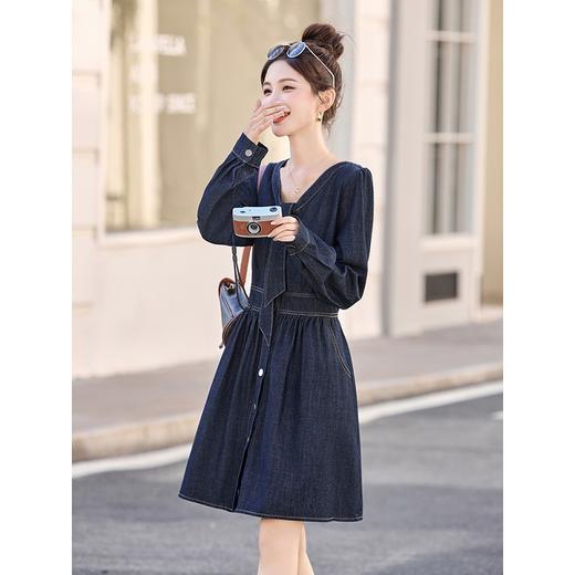 时尚牛仔连衣裙，气质小个子显瘦裙子中长款裙子HR-DMGY2601 商品图1