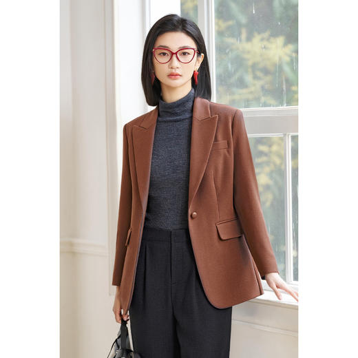 剩S/M 米思阳2026春季戗驳领气质收腰通勤西装高级感轻职场时尚西服4540 商品图1