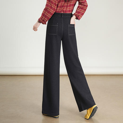 MYX窄版阔腿牛仔裤2025年秋季新款垂坠感修身显瘦直筒裤休闲长裤女裤 商品图2