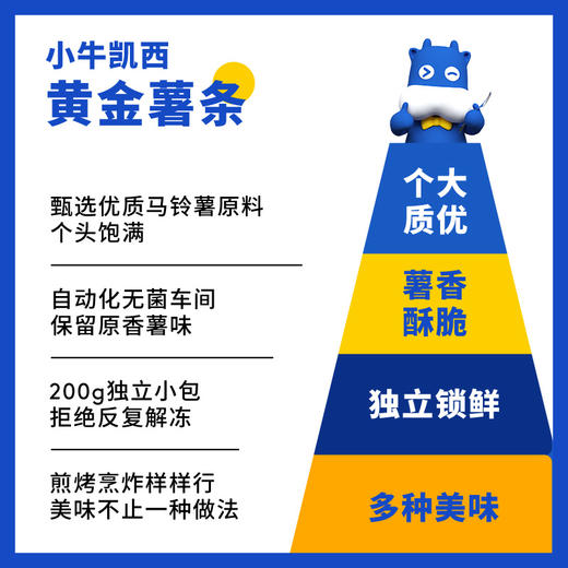 【小牛凯西 】美式薯条冷冻半成品200g*6赠番茄酱10g*6 商品图2