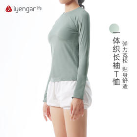 艾扬格 life C1210一体织瑜伽长袖T恤    绵软亲肤自在舒弹