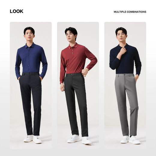 【远红外发热】柒牌超柔厚绒休闲裤男商务百搭保暖舒适直筒裤长裤129H72920 商品图2