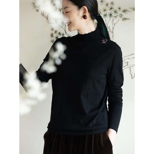 牧衣游原创 绵羊毛手工刺绣套头衫柔软舒适打底内搭毛织上衣 花域 商品图1