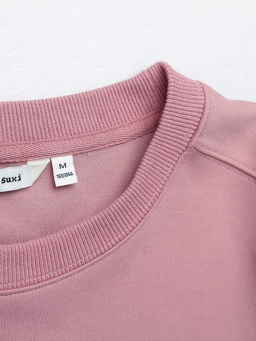 复古风卡其色印花圆领卫衣女 宽松百搭休闲上衣 商品图2