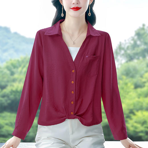 KQL B41N9909衬衫假两件长袖时尚妈妈装显瘦小衫 商品图2