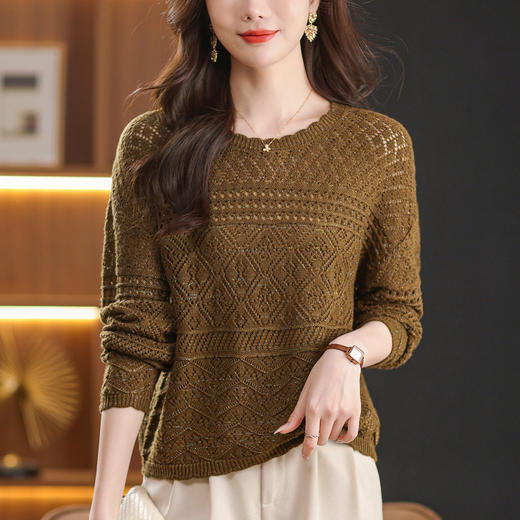 镂空针织打底衫，洋气好看减龄毛衣CC-TYF1762 商品图3