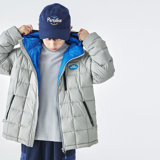 蓝汽水25年冬季新款亲子中大男童轻薄羽绒服防钻绒抗静电连帽外套 商品图4
