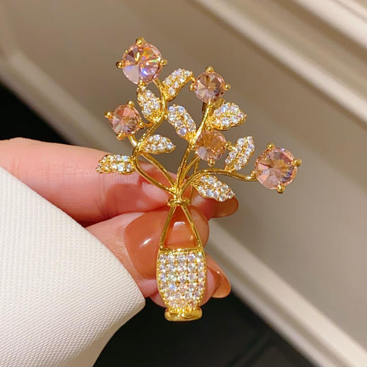 花瓶花束复古高档胸针气质西装胸花别针扣 商品图2