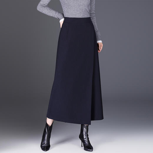 MYX长款不规则通勤A字裙垂感修身气质长裙2025年秋季新款显瘦半身裙 商品图2