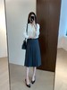 之禾千加半裙品质斜纹含羊毛精简压褶半裙 商品缩略图1