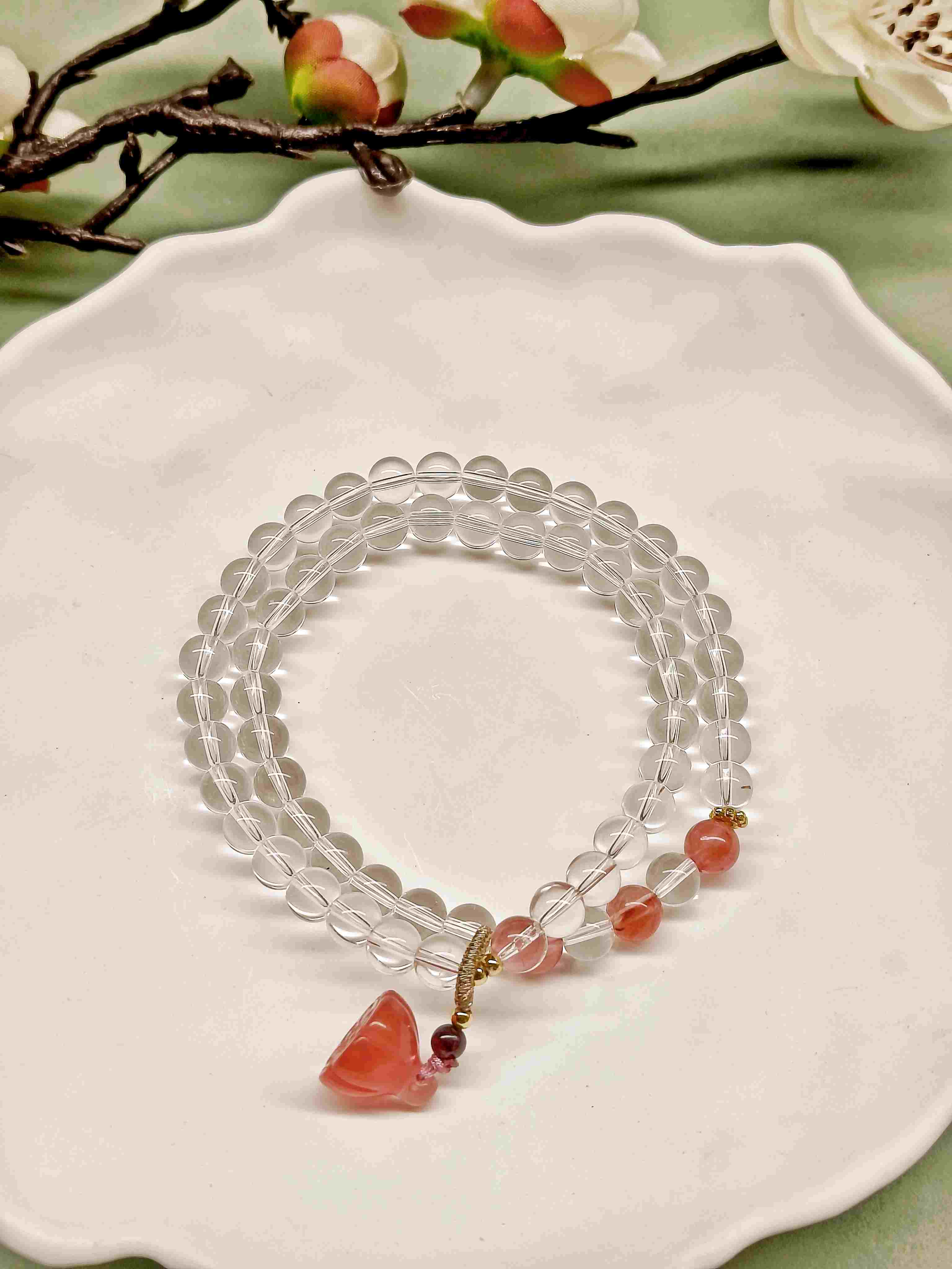白水晶两圈手串