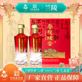 兰陵 新品陈香礼盒 52度浓香型白酒500mL*2瓶礼盒装1提装