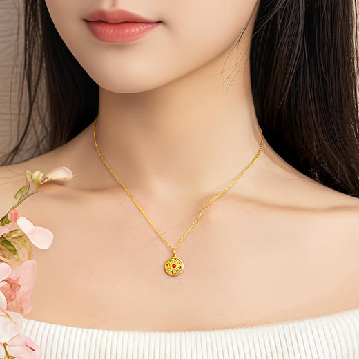 【积分抵值】足金灵转八宝吊坠 黄金新中式可转动宝罗盘挂坠MEMORA诗普琳HP877401 商品图2