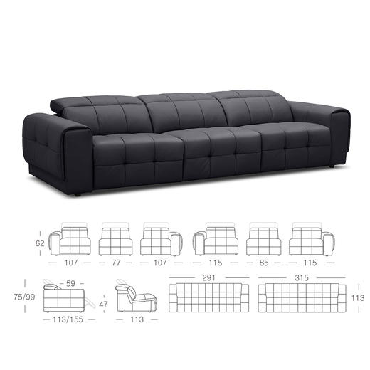 顾家家居整装 意式极简皮艺功能沙发 KZ.9069 绅格G 商品图9