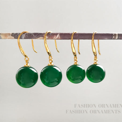 丁摩 高级感绿玛瑙耳坠复古宫廷风耳环时尚小众耳饰品5ZF-2938 商品图2