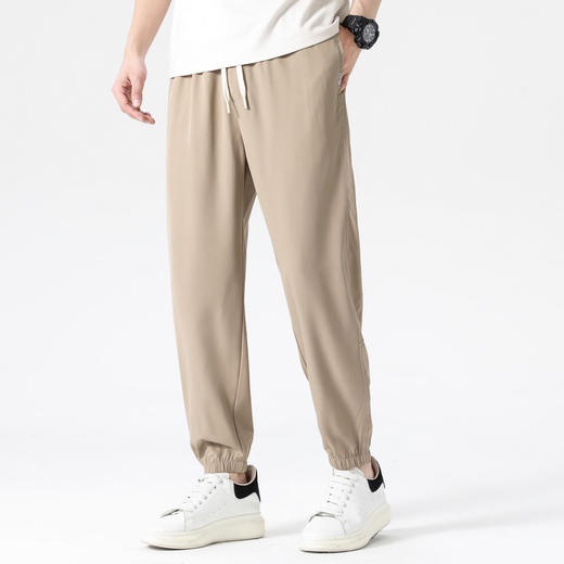 圣得西男士松紧腰头抽绳束脚裤2025年夏季新款弹力薄款休闲裤男潮 商品图1