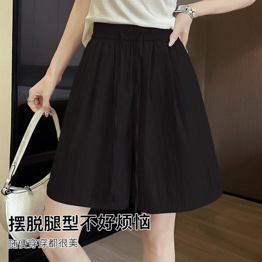 薄款短裤冰丝山本休闲裤女时尚洋气系带松紧腰宽松舒适显瘦可外穿1395山本五分裤 商品图4