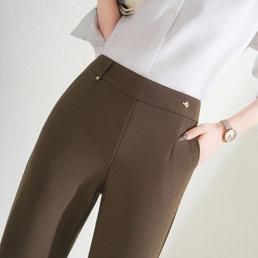 QYM 5222-Y时尚新款小脚裤高腰口袋哈伦裤休闲裤 商品图3