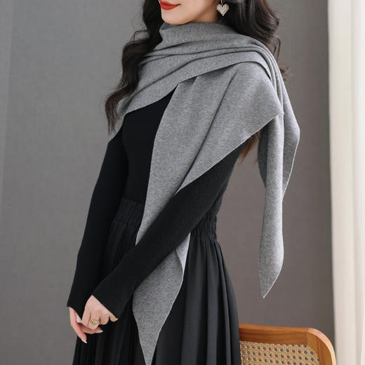 蝙蝠袖披肩宽松针织衫外套，洋气百搭开衫旗袍外搭围巾两用外披CC-11-9301 商品图3