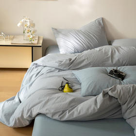 【A类超细格水洗四件套】水洗棉四件套良品超细格子撞色民宿简约格纹件套纯棉格纹