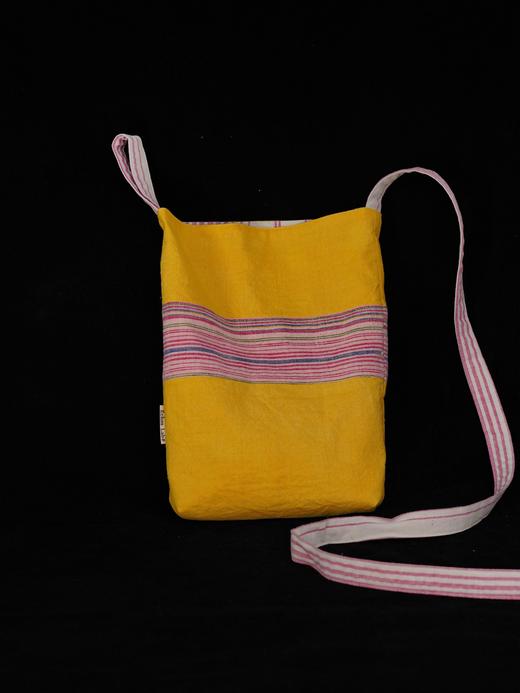 回声Echos/ 彩色条纹拼接斜挎帆布包【可双面背】 商品图0