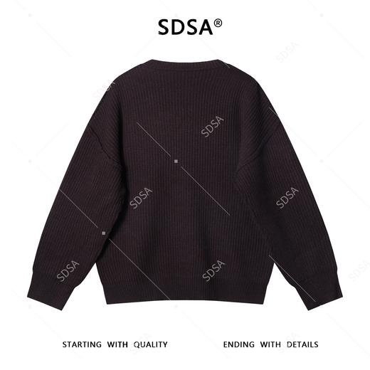 72377SDSA男士秋冬新款痞帅男装慵懒松弛风纯色针织衫百搭圆领毛衣时尚 商品图5