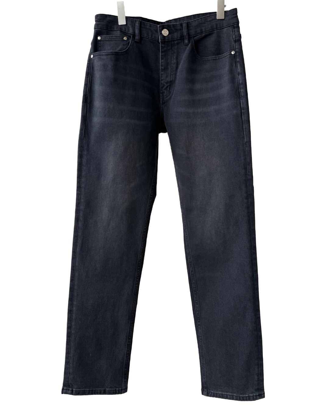 男款微弹做旧印花小直筒牛仔裤长裤007