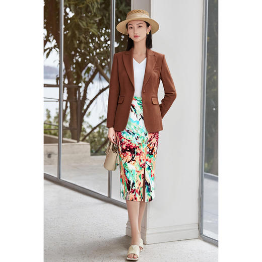 剩S/M 米思阳2026春季戗驳领气质收腰通勤西装高级感轻职场时尚西服4540 商品图4