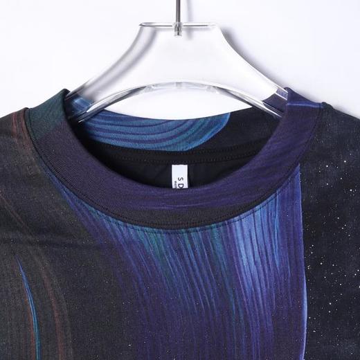 T4740SDSA男士秋冬新款痞帅男装满天星领口印花设计圆领长袖T恤时尚潮 商品图2