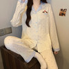 日系甜美卡通可爱猫咪条纹睡衣女长袖长裤秋季套装新款家居服新款新品学生可爱新款家居服 商品缩略图1
