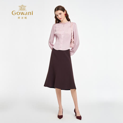 乔万尼2025秋季新品美学西梅紫鱼尾半身裙ED3D215 商品图3