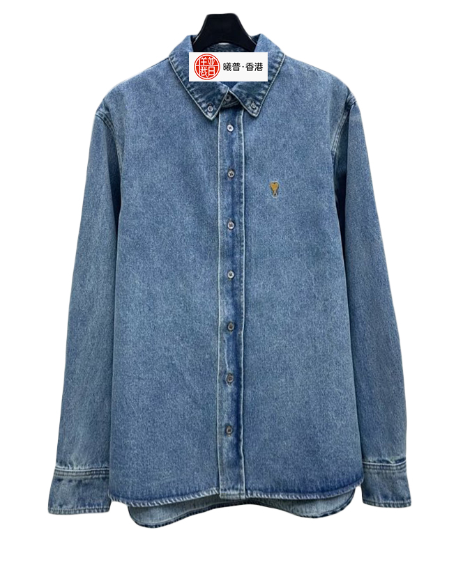 中性款刺绣牛仔衬衣外套