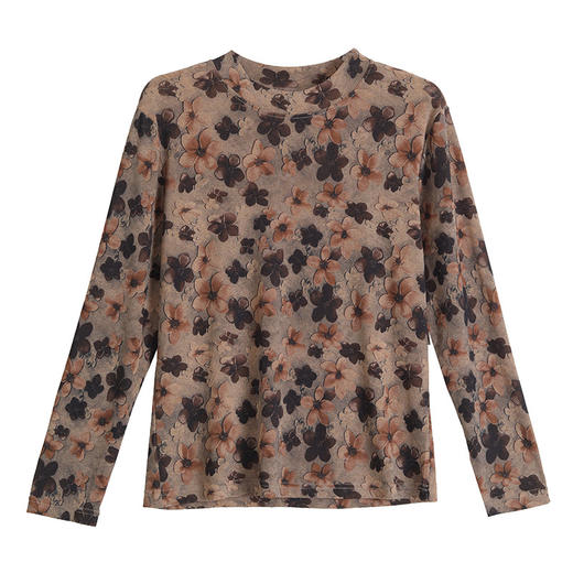 KQL B41N9913妈妈洋气半高领长袖T恤打底衫印花 商品图2