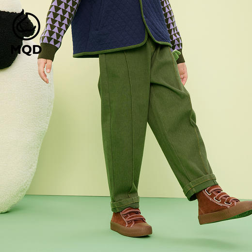【MQD】男童秋季时尚立体装饰直筒牛仔长裤 商品图1