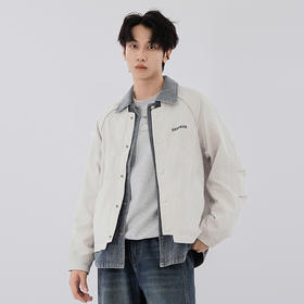 【新品上新】HX 秋季假两件翻领茄克衫外套C105530025101