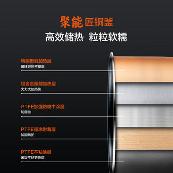 美的（Midea）电饭煲电饭锅4-5人家用5升大容量 炫彩大屏金属机身大火力煮饭锅智能预约微压MB-RE517 商品图2