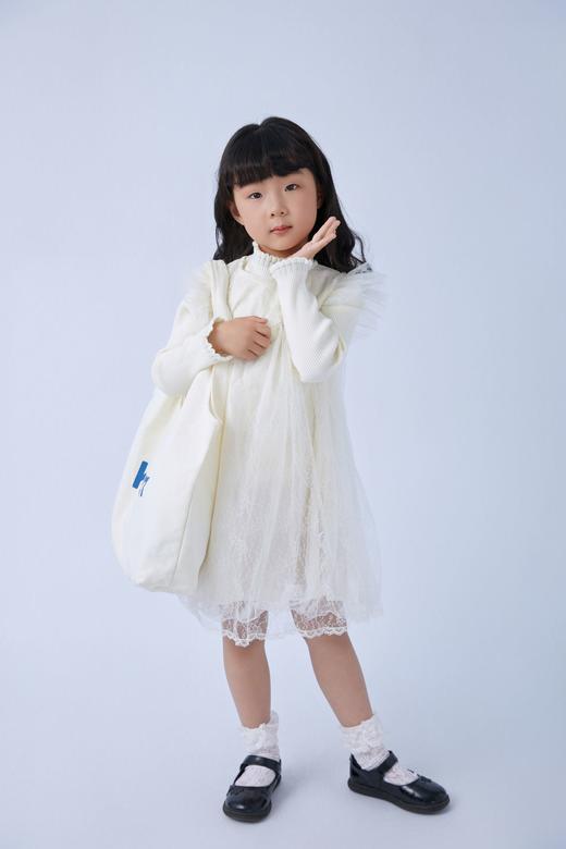【MQD】女小童秋季拼接蕾丝假两件连衣裙套装 商品图8