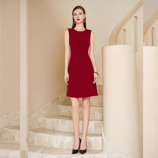 IWY/复古红色西装内搭裙宴会礼服西装连衣裙女职业套装气质长袖两件套 C1877+Q1036 商品图6