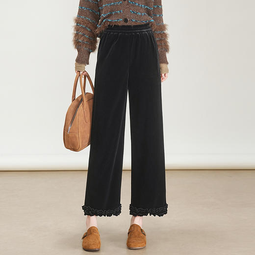 MYX小个子休闲九分裤垂感修身直筒裤2025年秋季新款显瘦洋气阔腿裤 商品图0