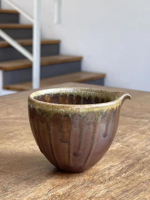 柴烧窑褐地流淌黄釉公道杯套组，顺丰包邮 商品图3